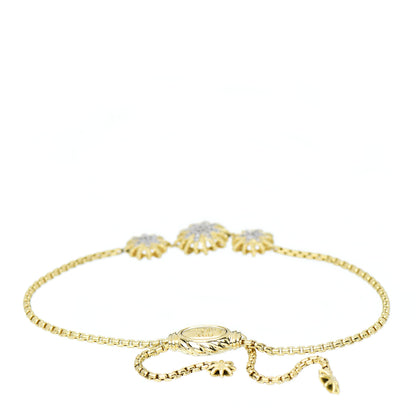 David Yurman 18K Yellow Gold Diamond Starburst Three Station Bracelet 3 of 4