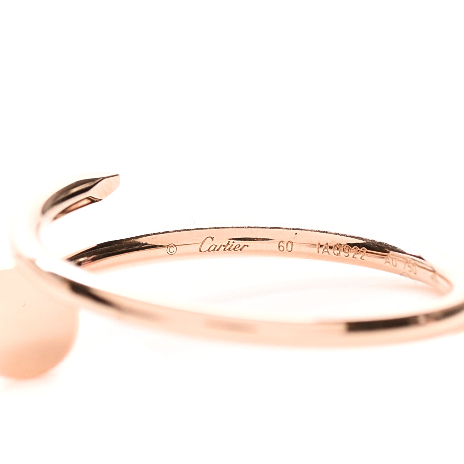 Cartier 18K Pink Gold Small Juste Un Clou Ring 60 9 4 of 6