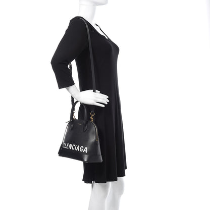 Balenciaga Signature Grained Calfskin Logo S Ville Top Handle Bag Black 2 of 13