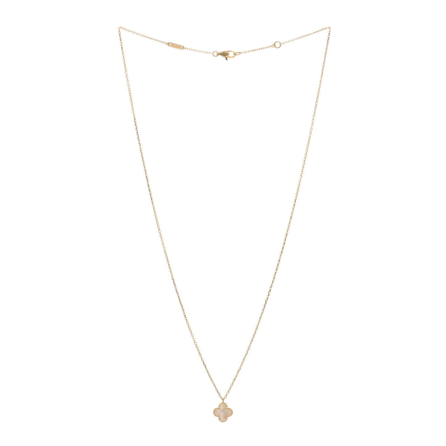 18K Yellow Gold Mother of Pearl Sweet Alhambra Pendant Necklace