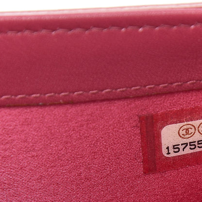 Chanel Patent Camellia Embossed Flap Wallet Pink 8 of 9