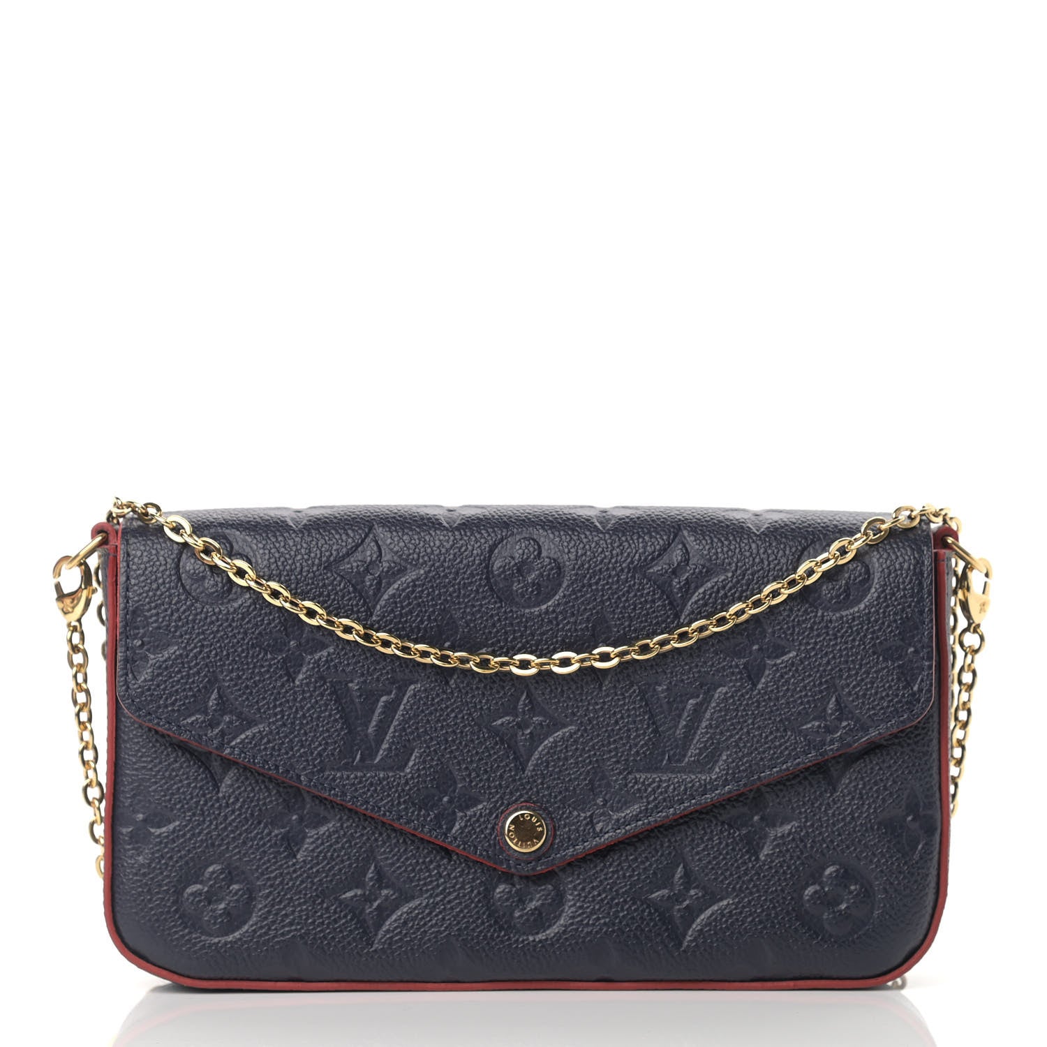 Louis Vuitton Empreinte Pochette Felicie Chain Wallet Marine Rouge 3 of 14