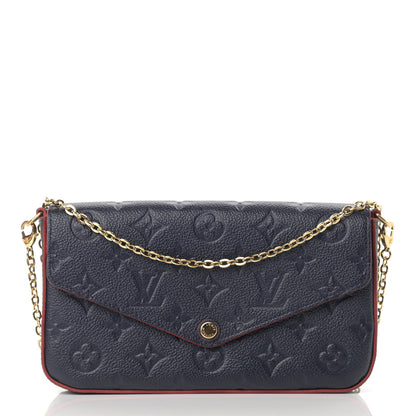 Louis Vuitton Empreinte Pochette Felicie Chain Wallet Marine Rouge 3 of 14