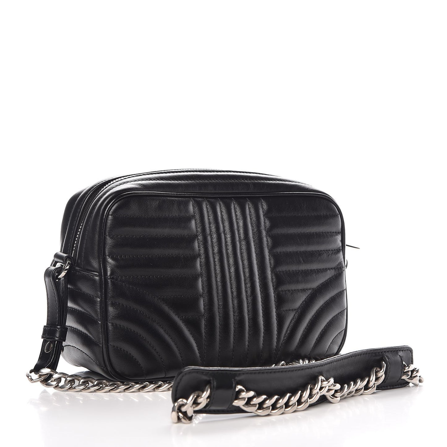 Soft Calfskin Diagramme Crossbody Bag Black