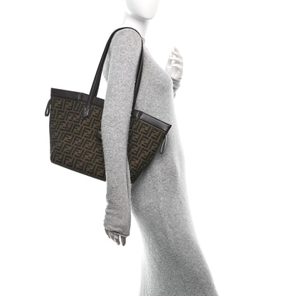 Fendi Fabric Jacquard Vitello Grace FF 1974 Medium Fendi Origami Tobacco Moro Ebano 3 of 12