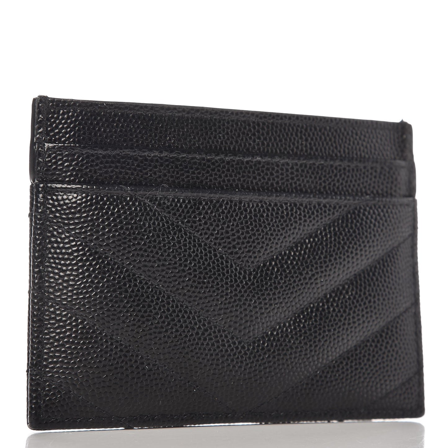 Grain De Poudre Matelasse Chevron Monogram Credit Card Case Black