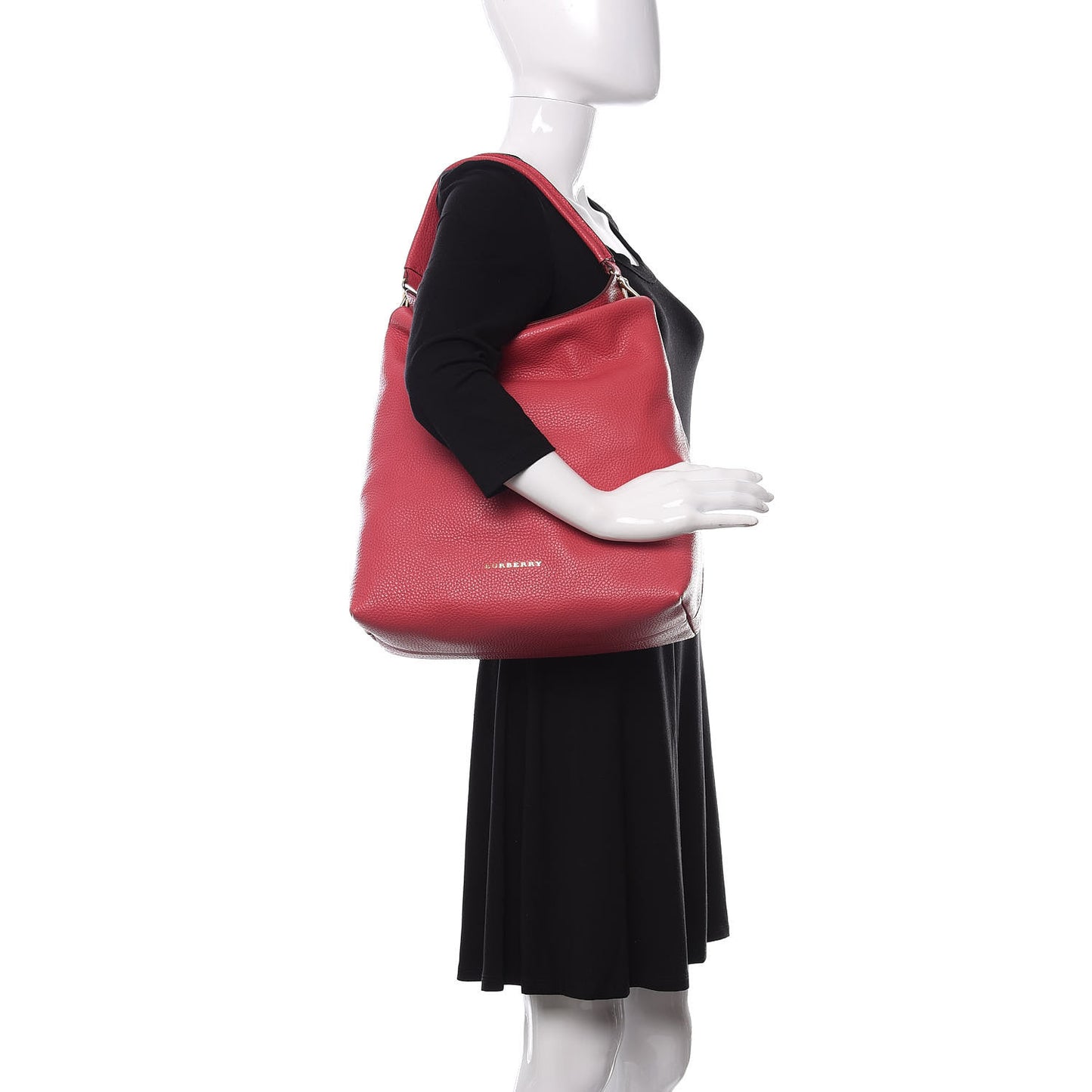 Grainy Calfskin Medium Cale Hobo Pink Azalea