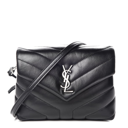 Saint Laurent Calfskin Y Quilted Monogram Toy Loulou Crossbody Bag Black 1 of 12