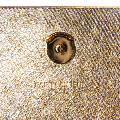 Saint Laurent Metallic Calfskin Medium Classic Monogram Kate Tassel Satchel Gold 6 of 7