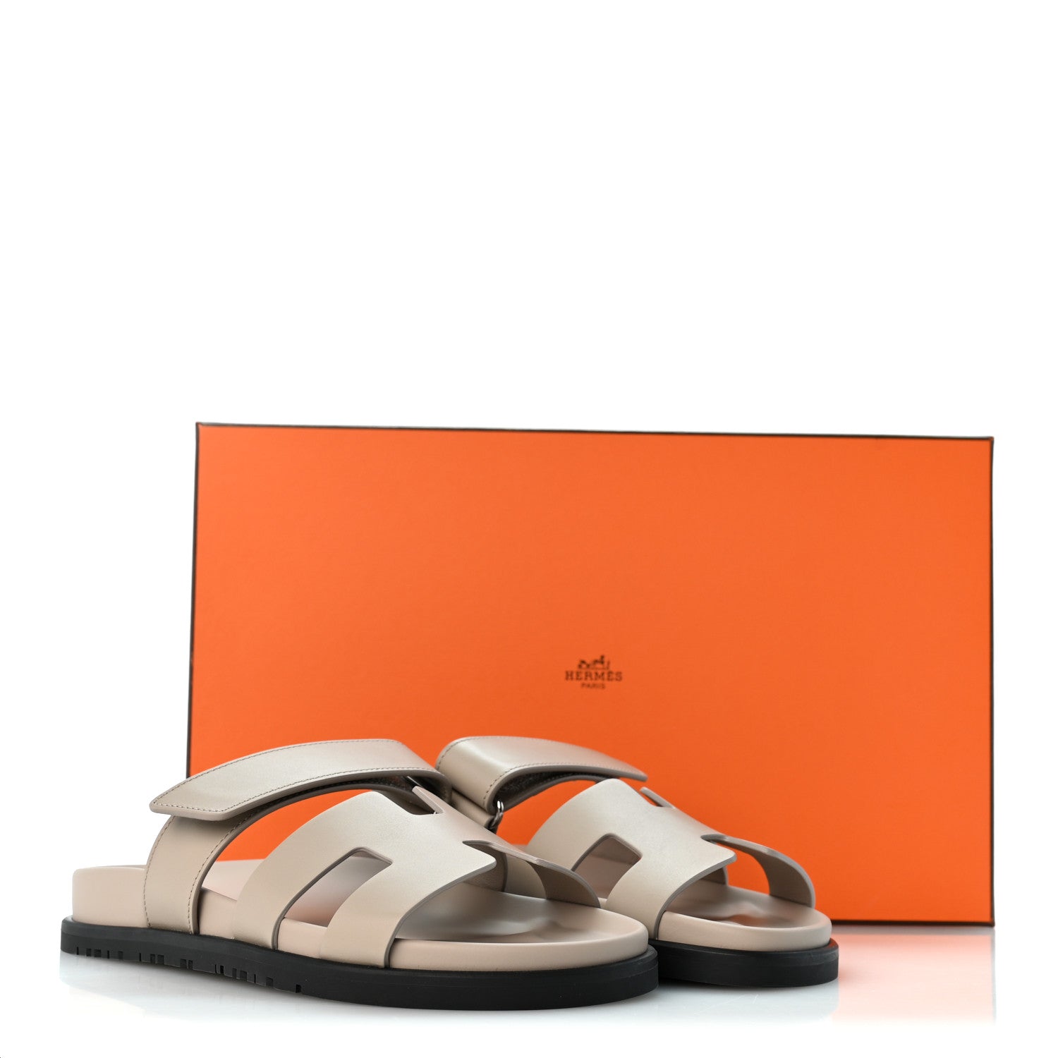 Hermes Calfskin Womens Chypre Sandals 36.5 Beige Mastic 10 of 10