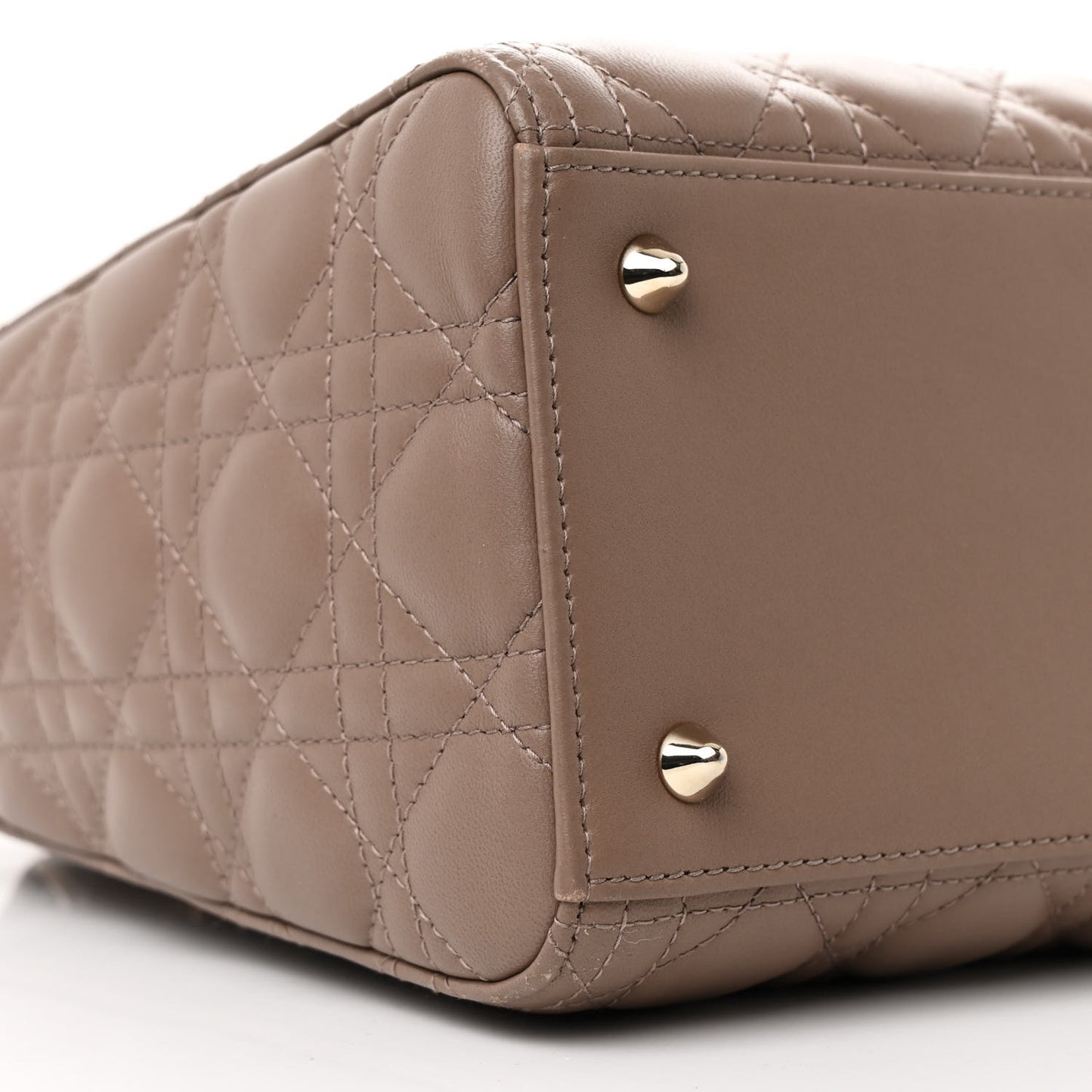 Lambskin Cannage Medium Lady Dior Warm Taupe
