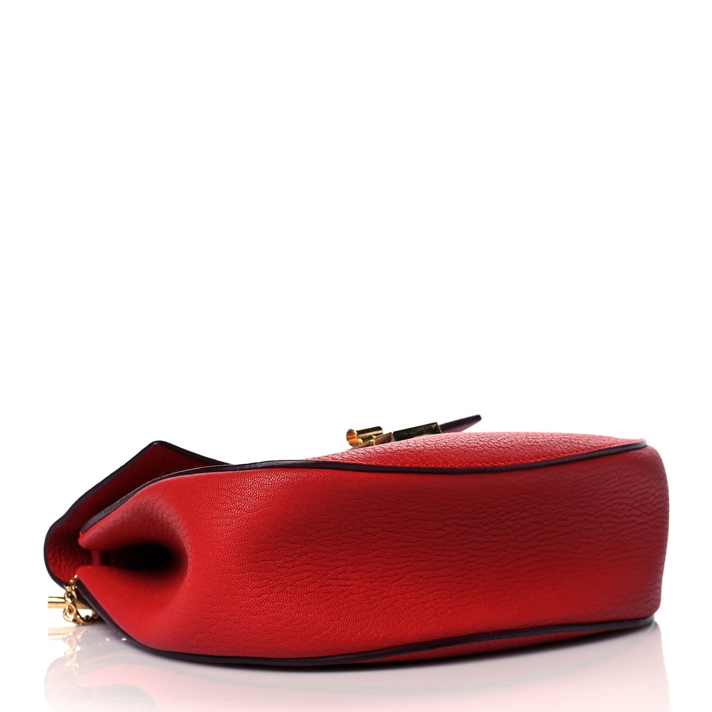 Grained Lambskin Drew Shoulder Bag Plaid Red