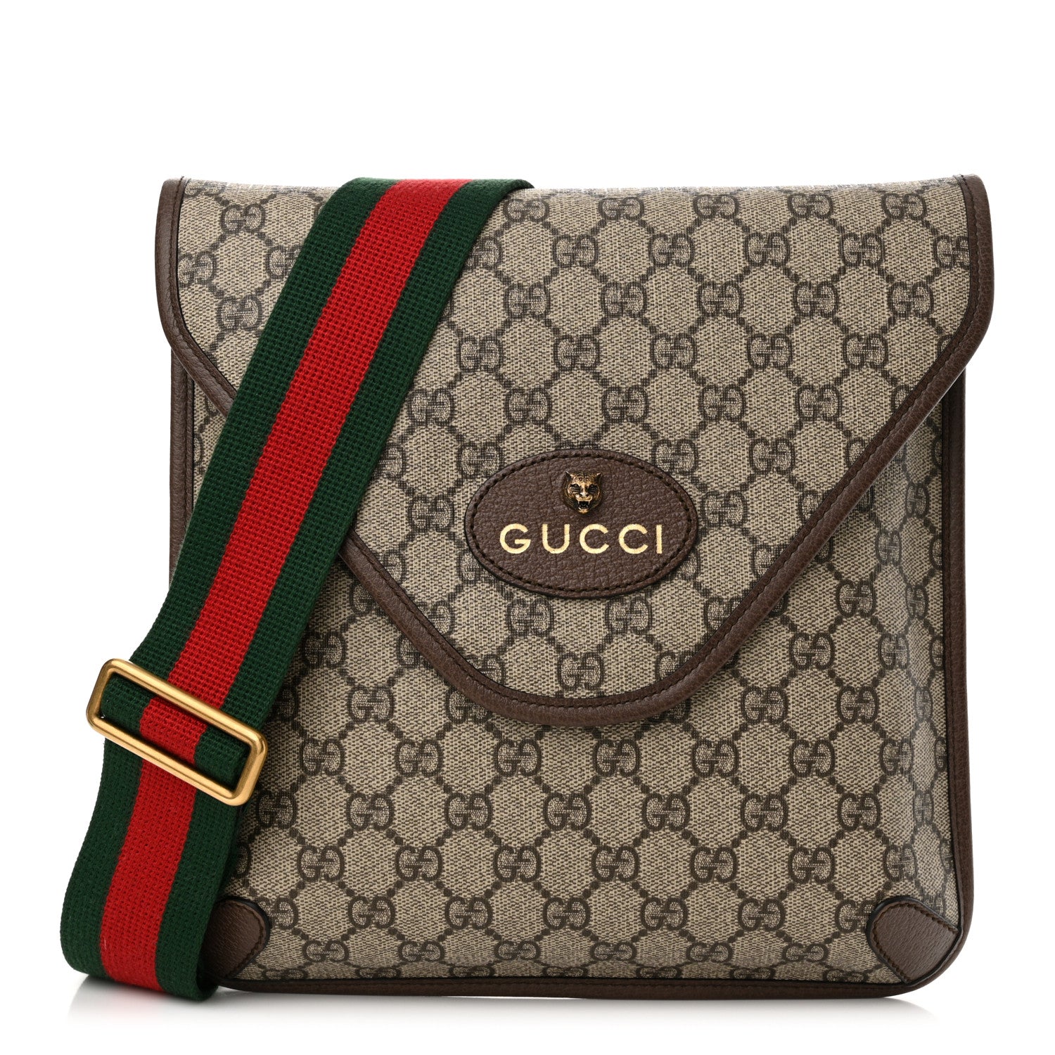 Gucci GG Supreme Monogram Web Medium Neo Vintage Flap Messenger Bag Beige New Acero 1 of 13
