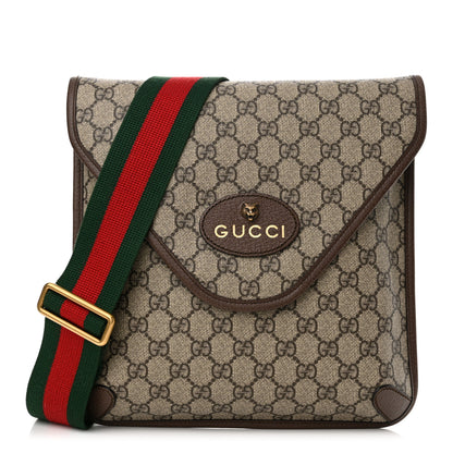 Gucci GG Supreme Monogram Web Medium Neo Vintage Flap Messenger Bag Beige New Acero 1 of 13