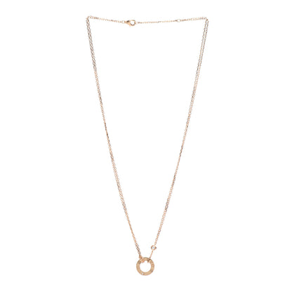 Cartier 18K Pink Gold 2 Diamond LOVE Necklace 3 of 5