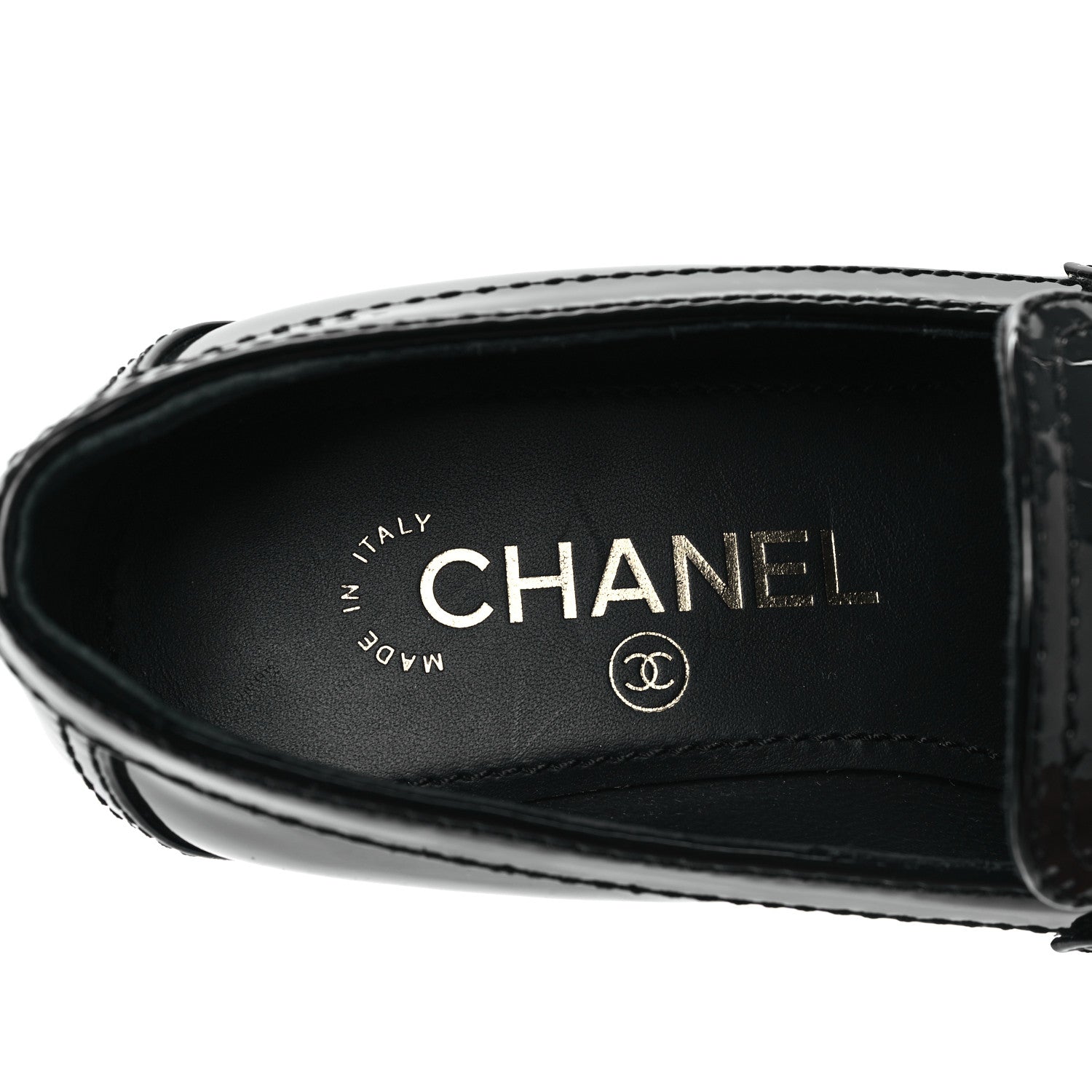 Chanel Patent CC Heart Loafers 36 Black 7 of 9