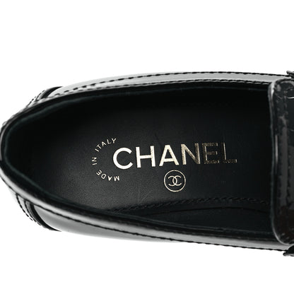 Chanel Patent CC Heart Loafers 36 Black 7 of 9