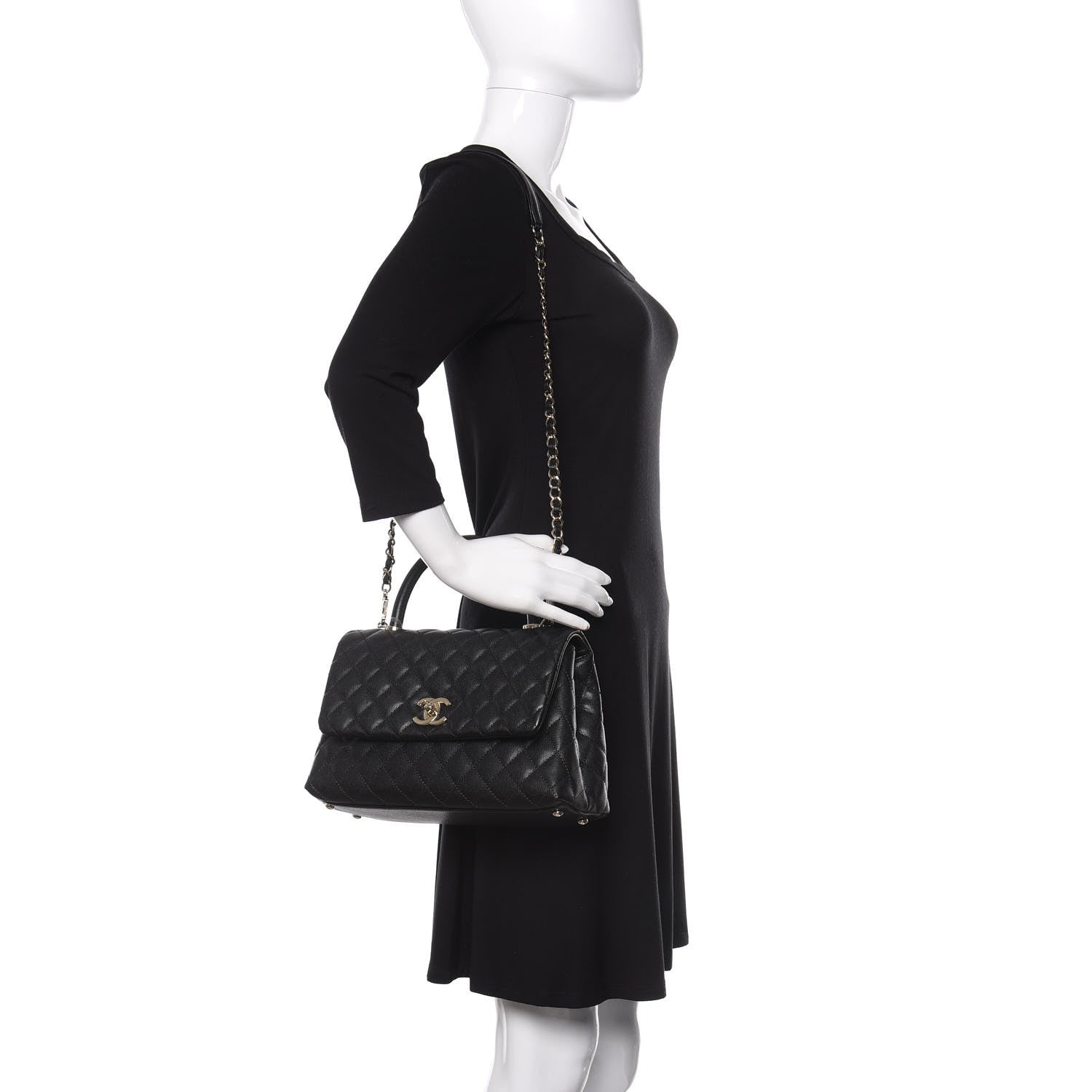 Chanel Caviar Quilted Small Coco Handle Flap Black 2 of 11