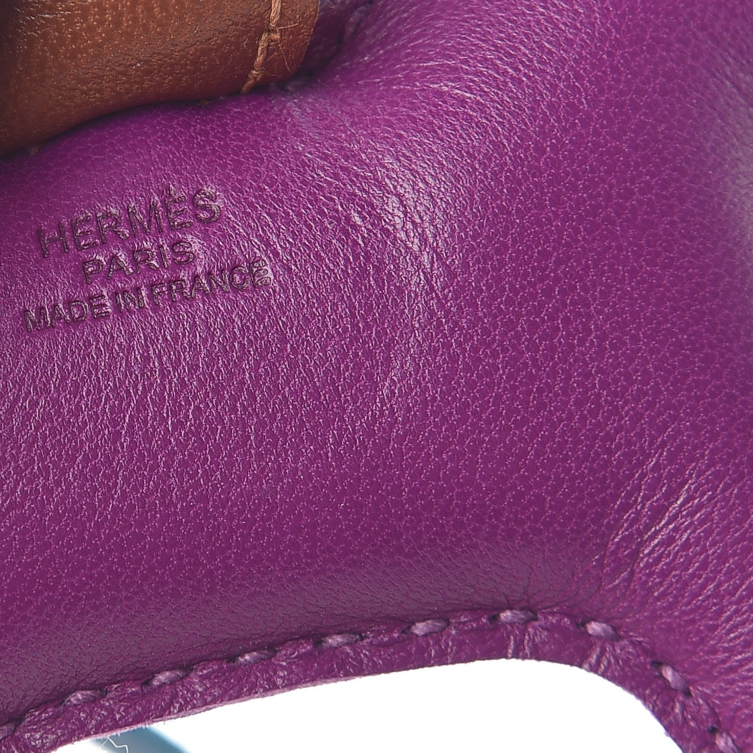 Hermes Milo Lambskin Grigri Rodeo Horse Bag Charm PM Anemone Bleu Izmir Fauve 3 of 5