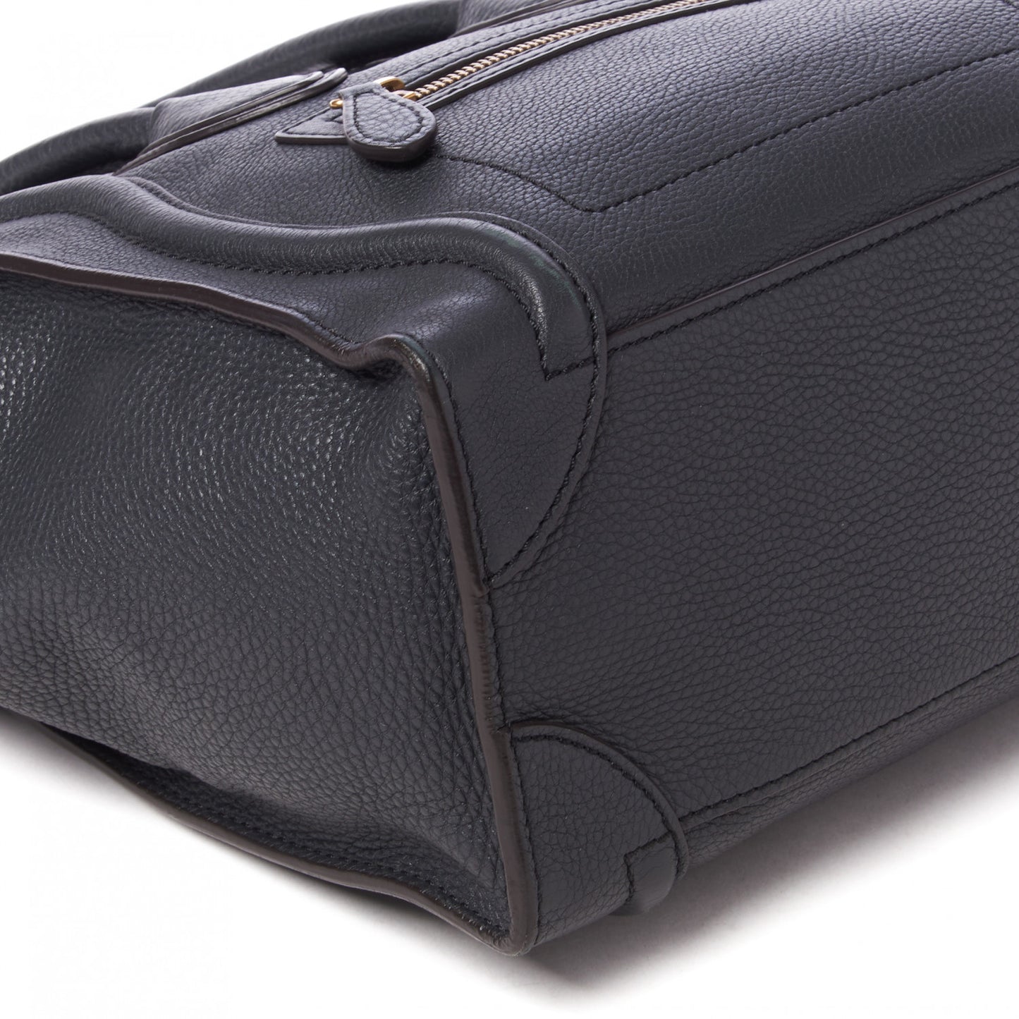 Drummed Calfskin Micro Luggage Black