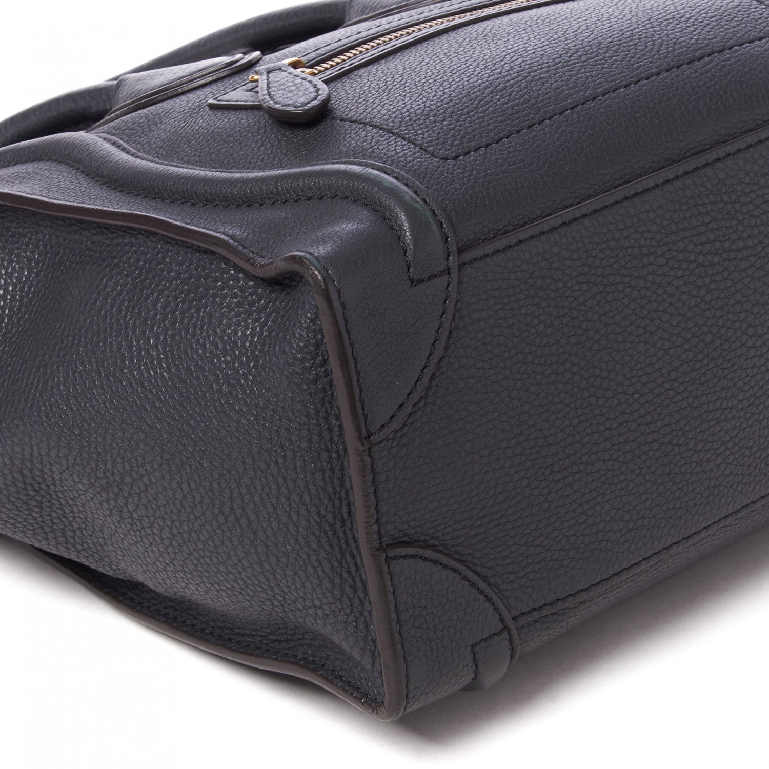Celine Drummed Calfskin Micro Luggage Black 5 of 9
