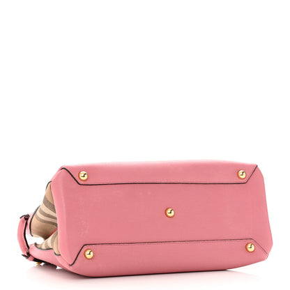 Burberry Grainy Calfskin House Check Medium Banner Tote Mauve Pink 4 of 18