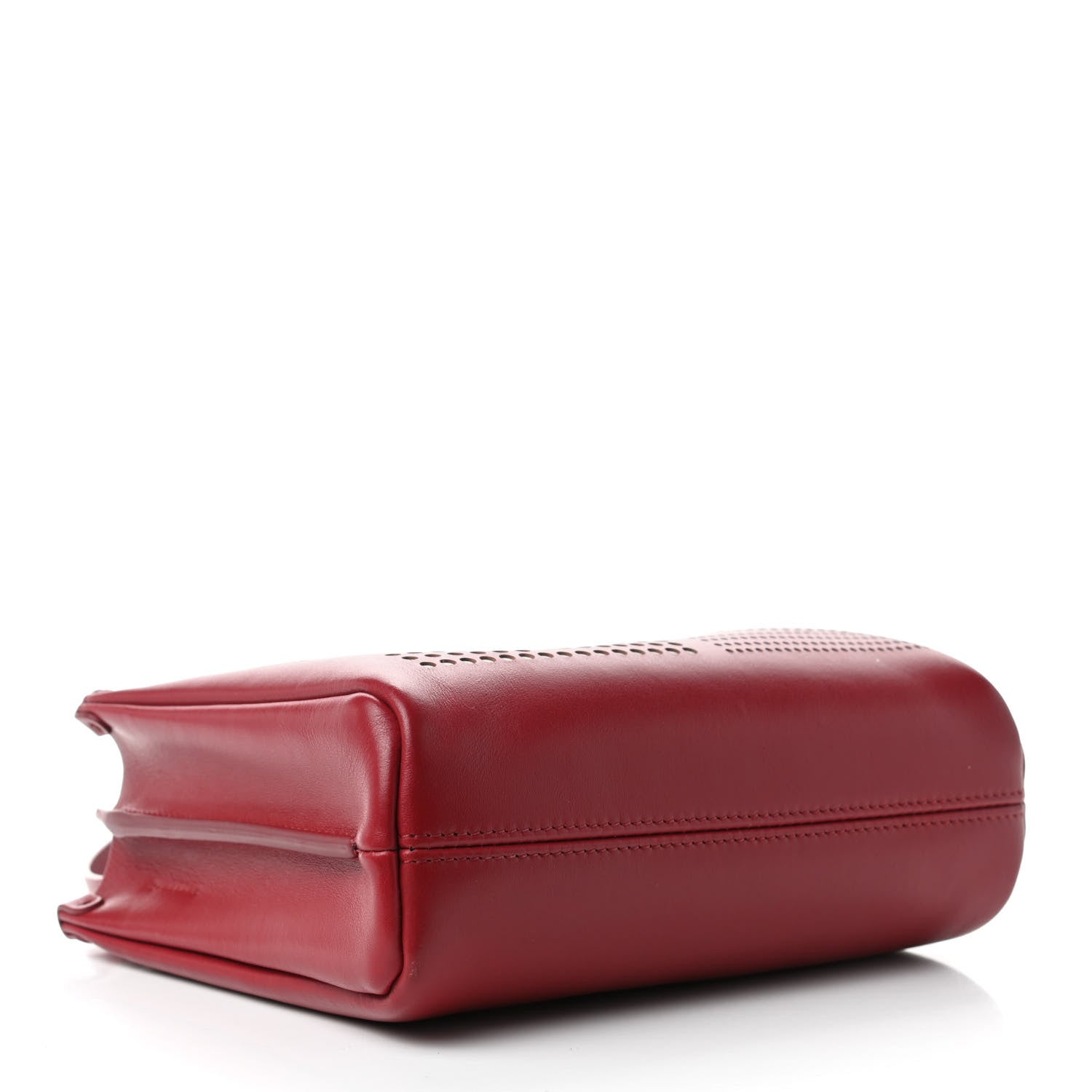 Lanvin Calfskin Perforated Logo Tote Red 3 of 9