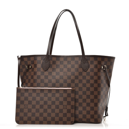 Louis Vuitton Damier Ebene Neo Neverfull MM Rose Ballerine 1 of 10