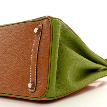 Hermes Togo Birkin 30 Gold Vert Anis Orange 10 of 13