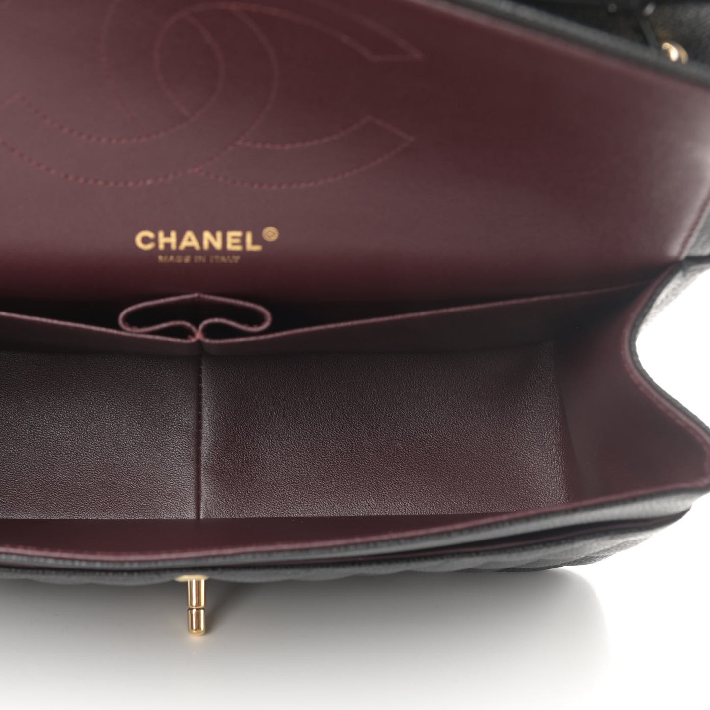 Caviar Quilted Jumbo Double Flap Black