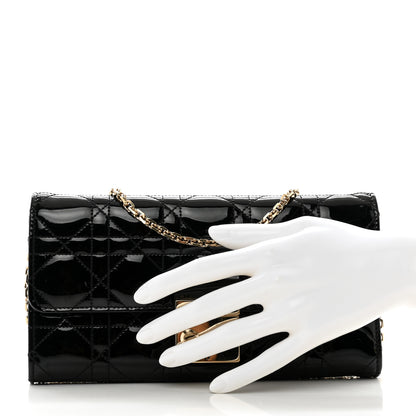 Christian Dior Patent Cannage Miss Dior Chain Wallet Black 2 of 11