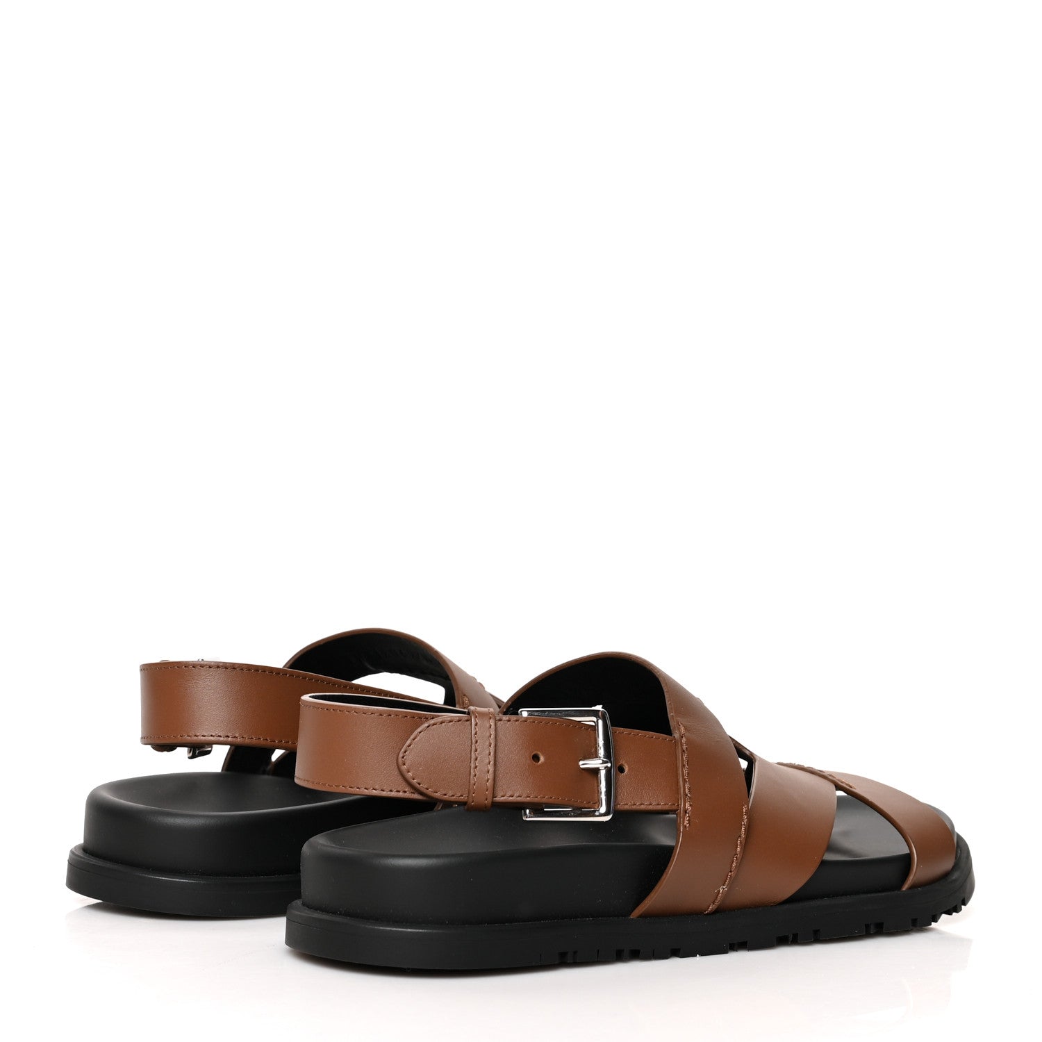 Hermes Calfskin Womens Delphes Sandals 41 Gold 4 of 8