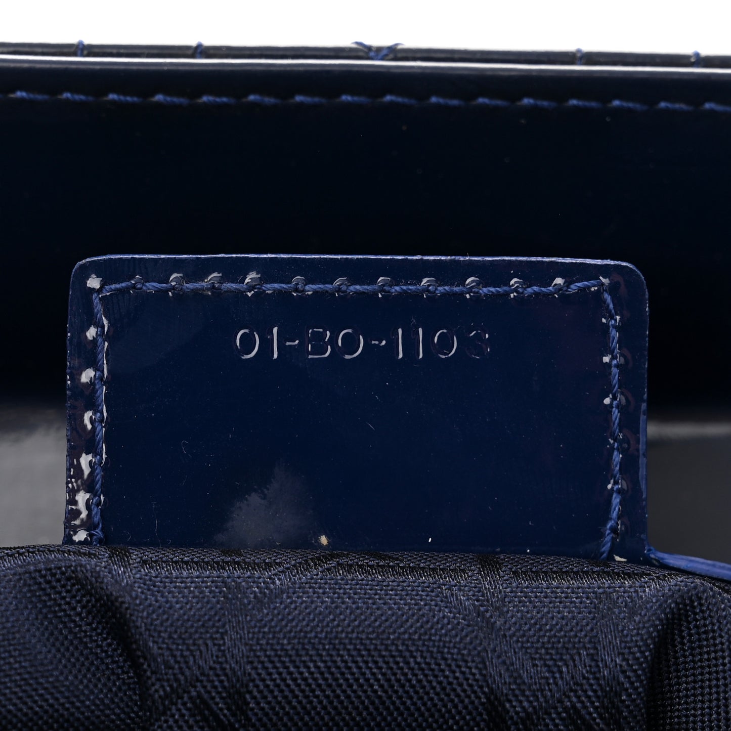 Patent Cannage Large Lady Dior Blue