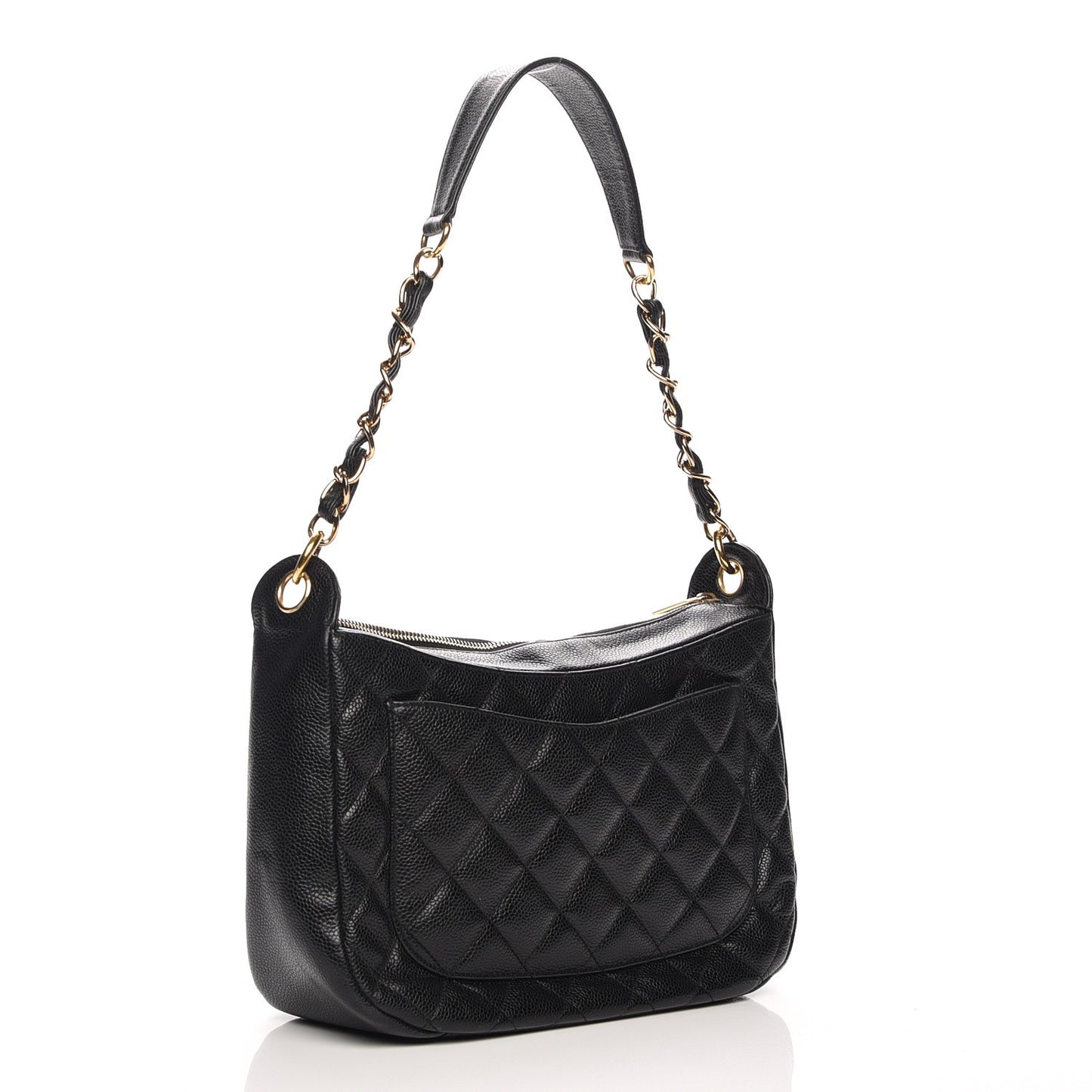 Caviar Quilted Hobo Black