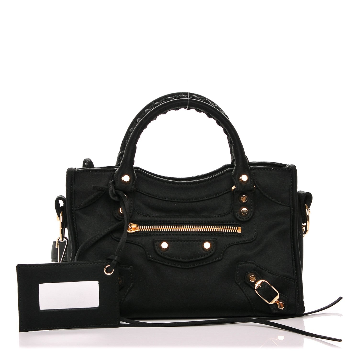 Balenciaga Satin Classic Gold Hardware Mini City Black 1 of 7