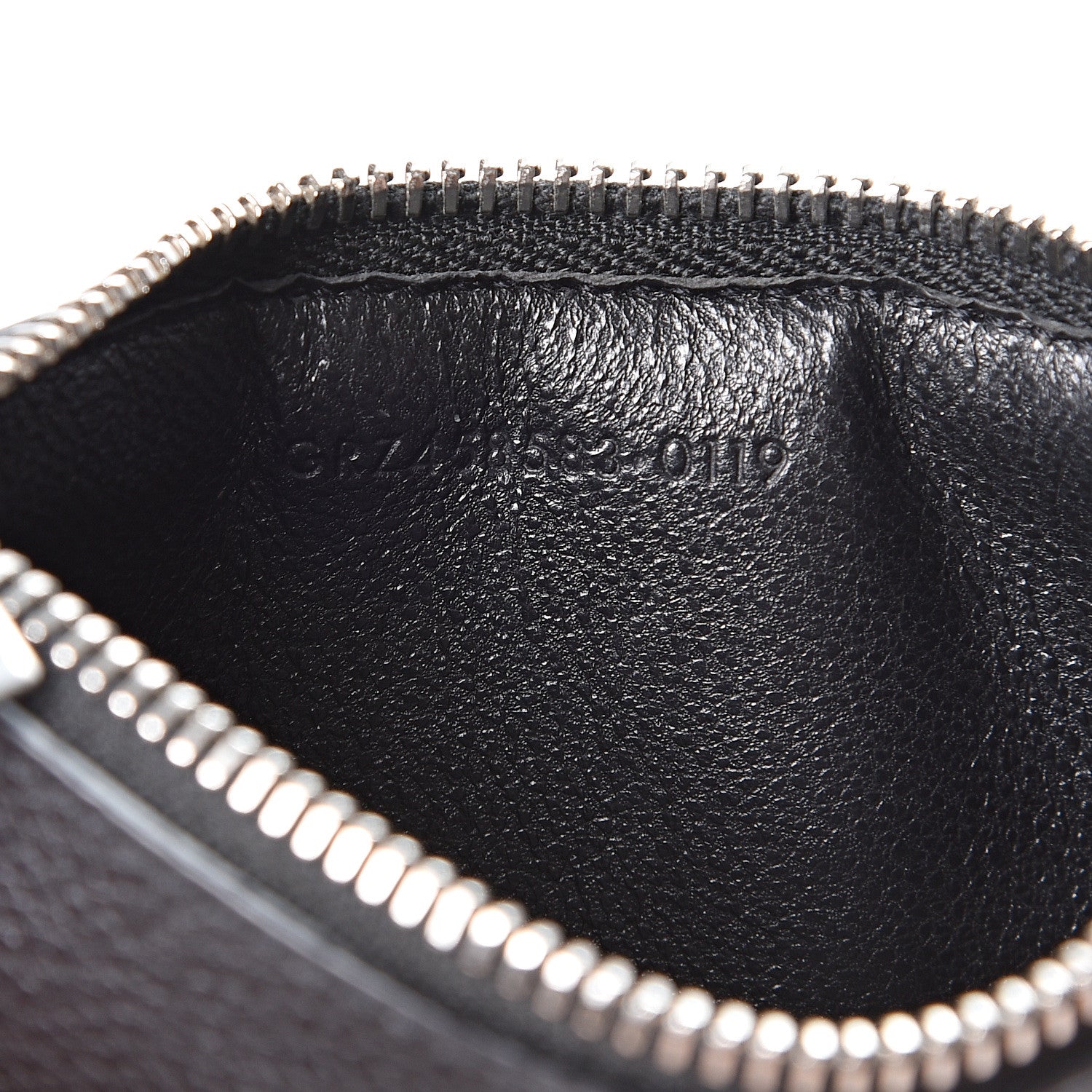 Saint Laurent Grained Calfskin 5 Fragments Zip Pouch Card Holder Black 8 of 9