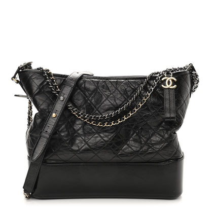 Chanel Aged Calfskin Quilted Large Gabrielle Hobo Black 1 of 10
