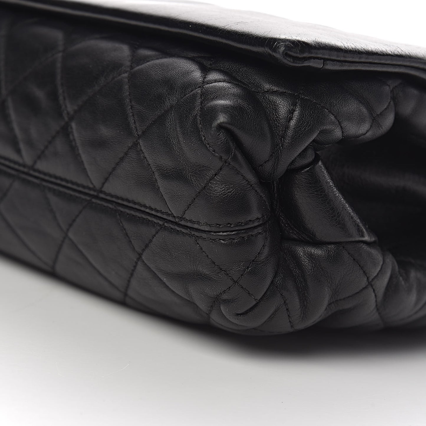 Calfskin Quilted Jumbo Soft Elegance Flap Black