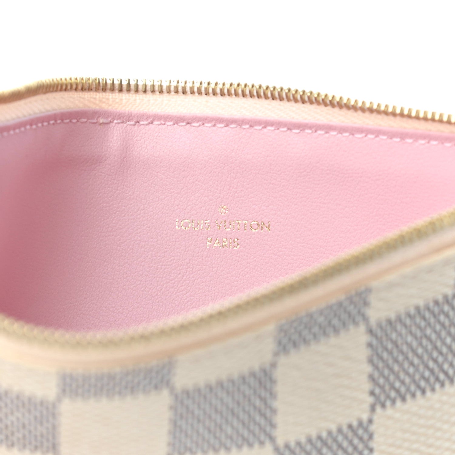 Louis Vuitton Damier Azur Felicie Chain Wallet Zippered Insert Rose Ballerine 6 of 6