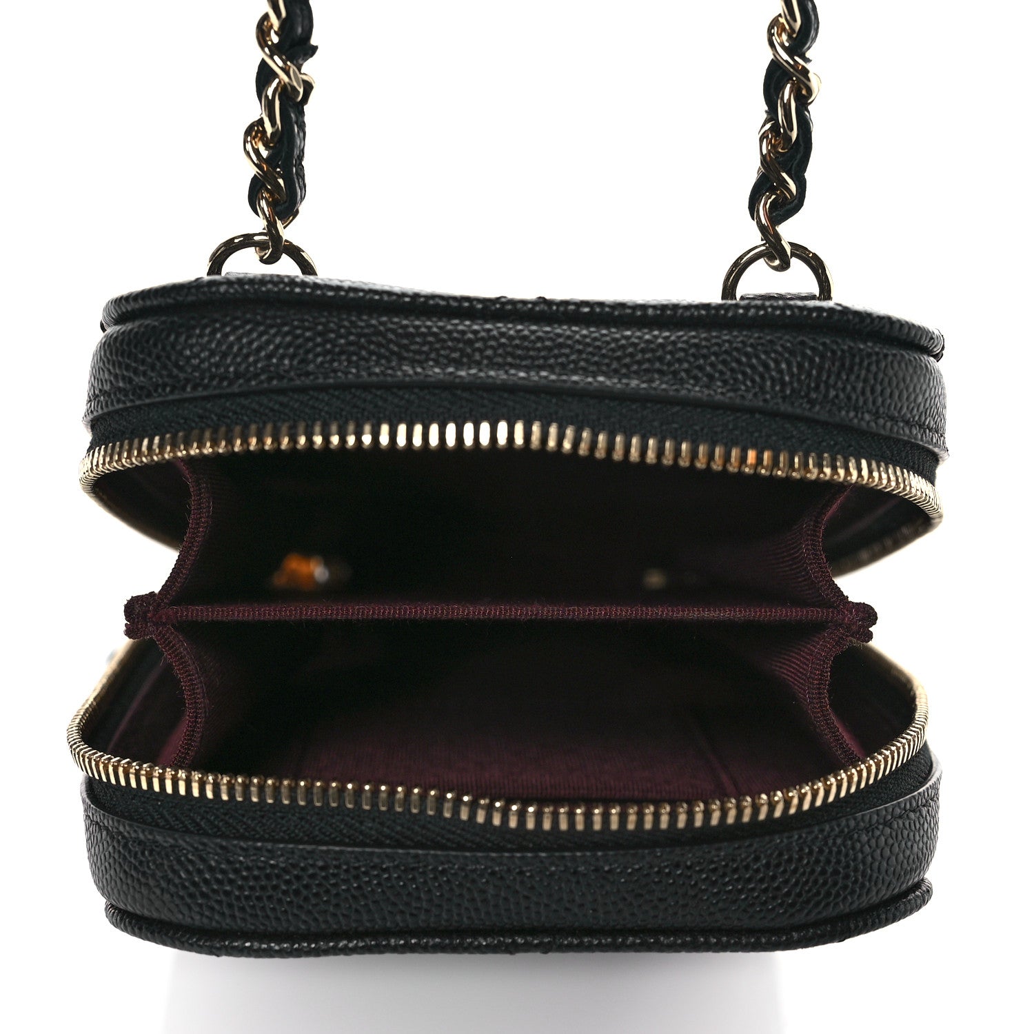 Chanel Caviar Quilted Phone Holder Wallet On Chain WOC Black 4 of 9