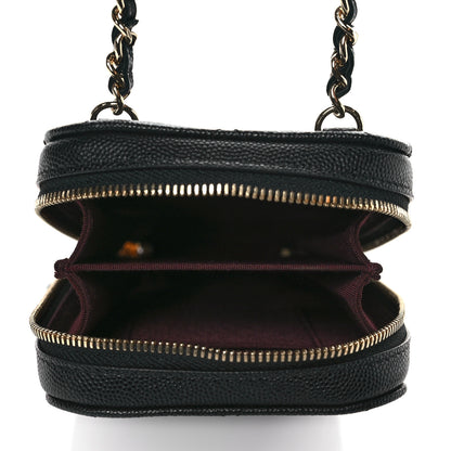 Chanel Caviar Quilted Phone Holder Wallet On Chain WOC Black 4 of 9