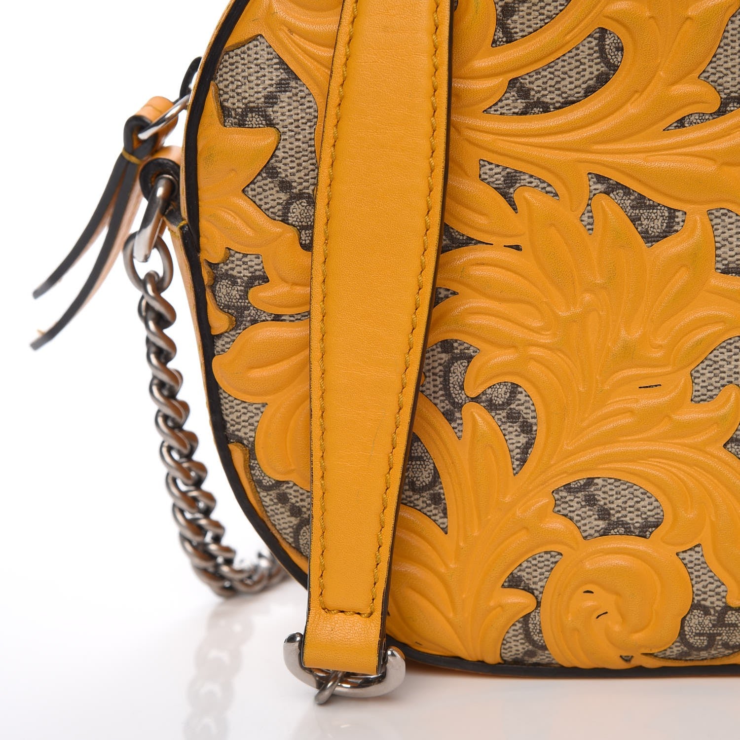 Gucci GG Supreme Monogram Arabesque Mini Chain Shoulder Bag Beige Yellow 12 of 21