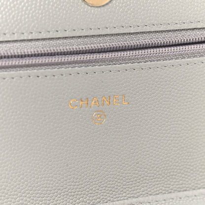 Chanel Caviar Quilted Wallet On Chain WOC Grey 6 of 12