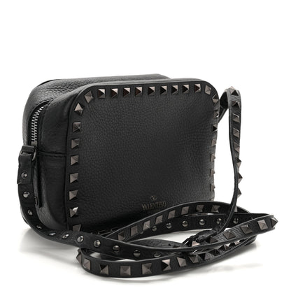 Valentino Garavani Grained Calfskin Rockstud Camera Crossbody Bag Black 3 of 10
