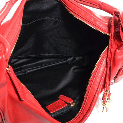 Christian Dior Washed Calfskin Gypsy Ruffles Bag Red 5 of 7