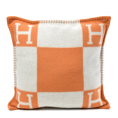 Hermes Wool Cashmere Avalon Pillow PM Ecru Potiron 1 of 3