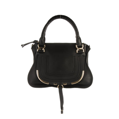 Chloe Calfskin Medium Marcie Metal Bar Trim Satchel Black 1 of 9
