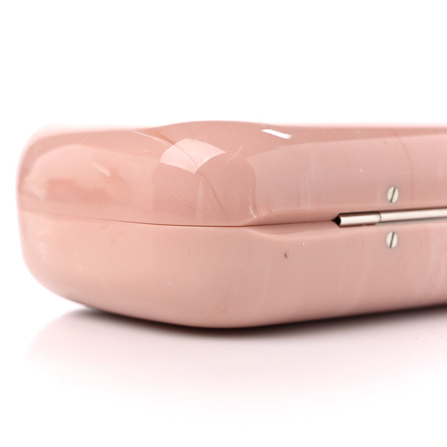 PVC Marble Skull Box Clutch Rose Pink