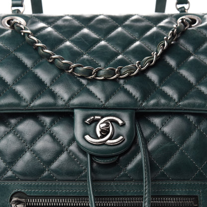 Chanel Calfskin Quilted Large Salzburg Mountain Backpack Dark Green 12 of 13