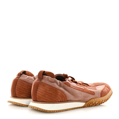 Hermes Suede Goatskin Jet Sneakers 38.5 Rose Antique Rouge Sepia 5 of 9
